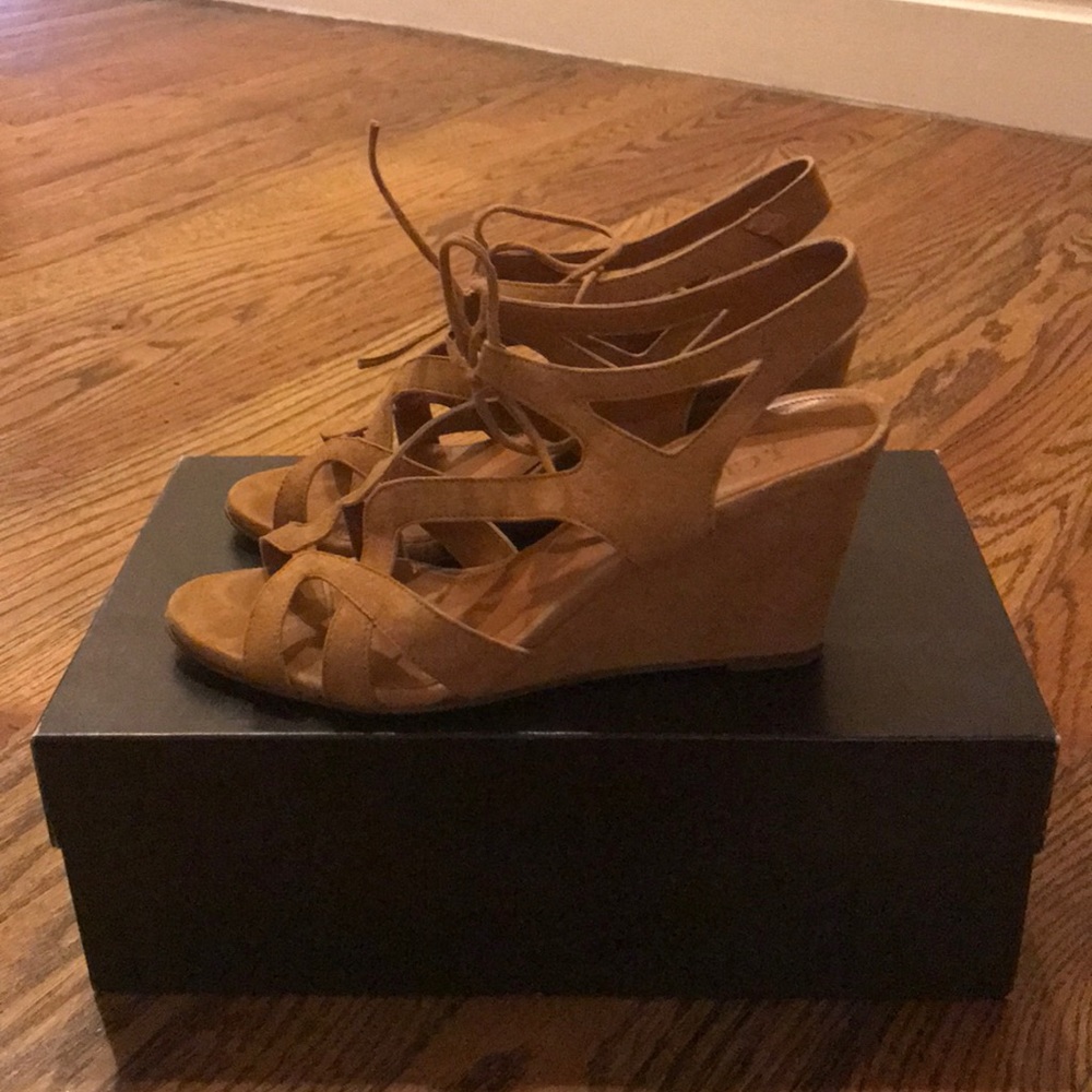 J crew strappy wedges